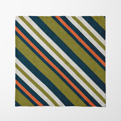 Stripe Parade Napkin in Navy Green