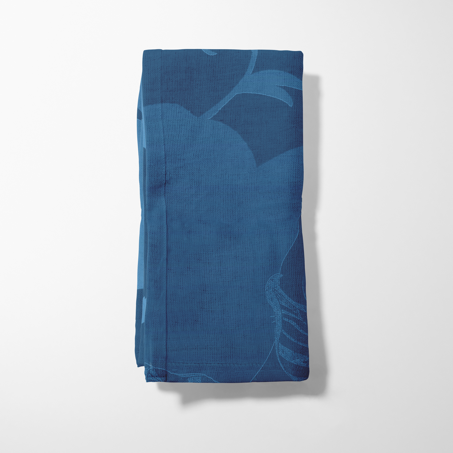 Tropical Paissage Dark Blue Napkin in Lightweight Linen