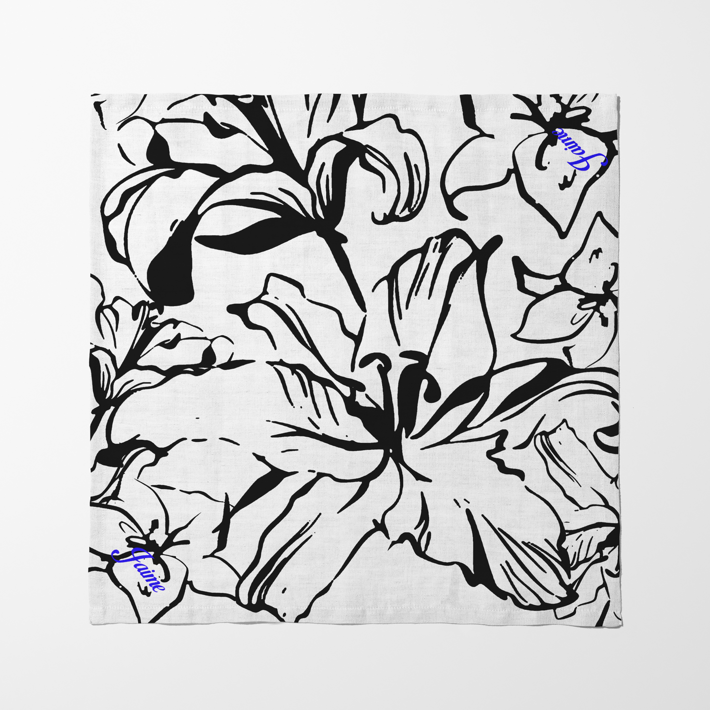 'Bayahibe Rose' in Black Beauty Azul Napkin