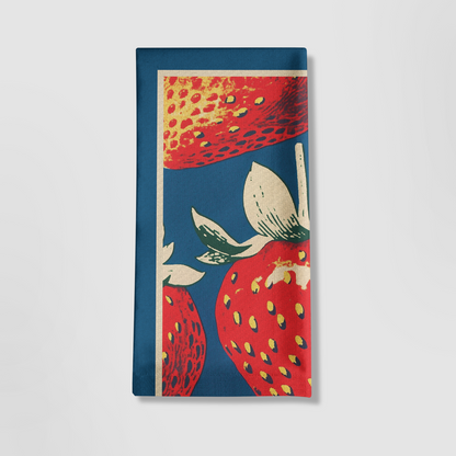 Studio Strawberry Tea Towel in Navy