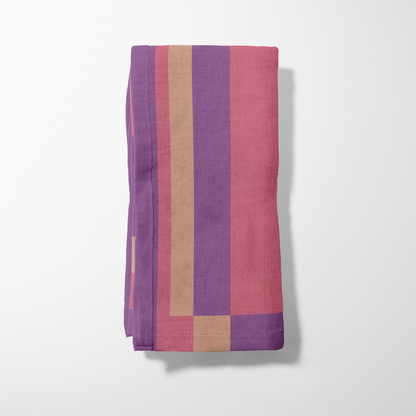 Candy Stripes Pink Napkin in Lightweight Linen