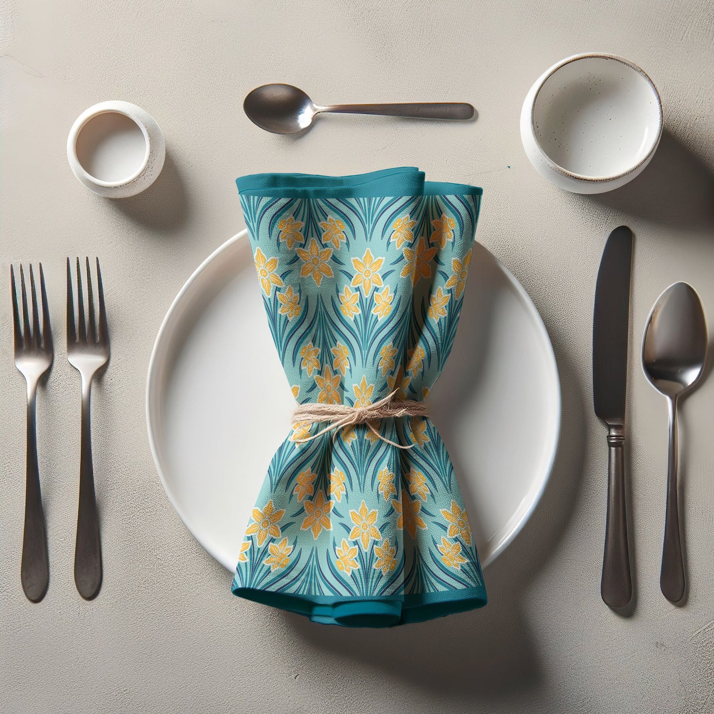 Dancing Daffodils Napkin in Lightweight Linen