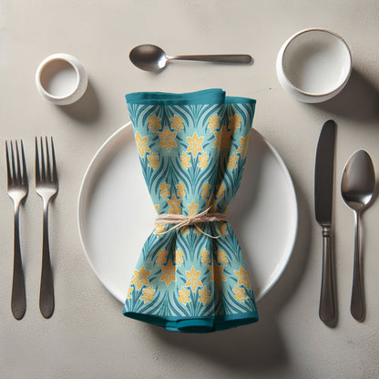 Dancing Daffodils Napkin in Lightweight Linen