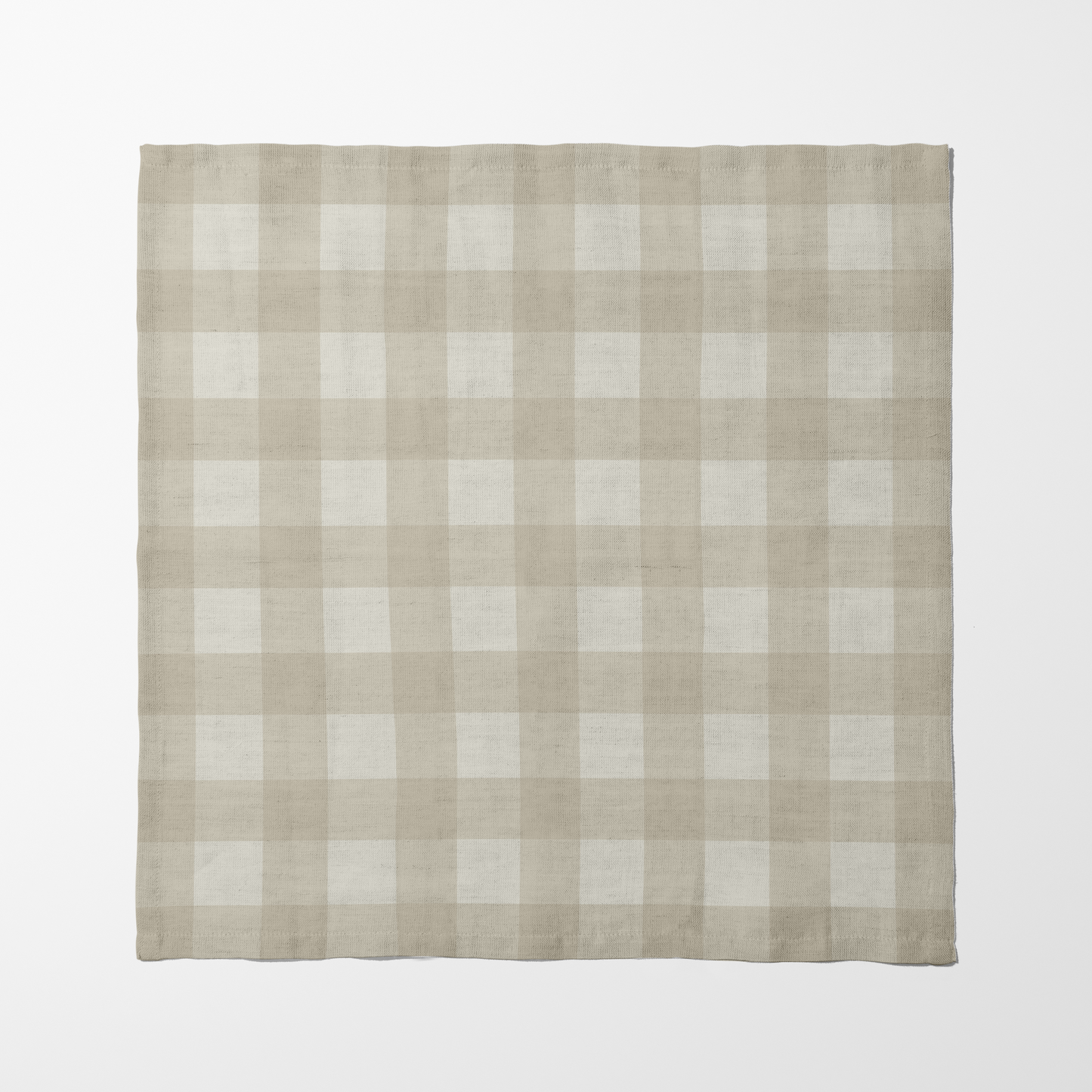 ONE Large Gingham Napkin - Pebble in Lightweight Linen