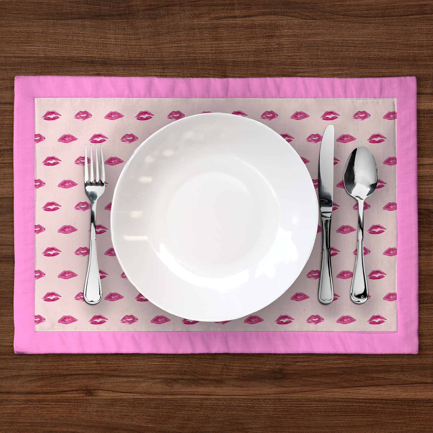 Valentine Pink Smooch with Love Pink Placemat