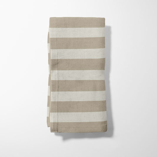 ONE Medium Stripes - Pebble in Lightweight Linen