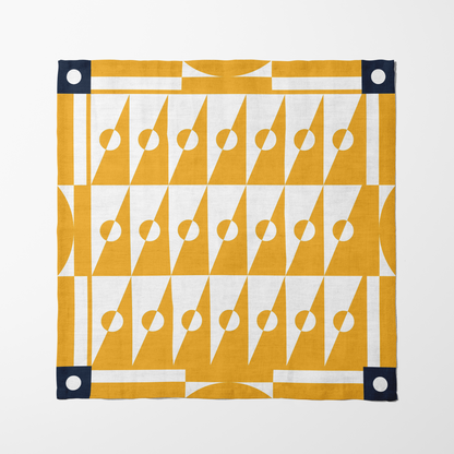 Yellow Backgammon Napkin in Lightweight Linen
