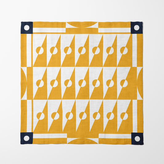 Yellow Backgammon Napkin in Lightweight Linen
