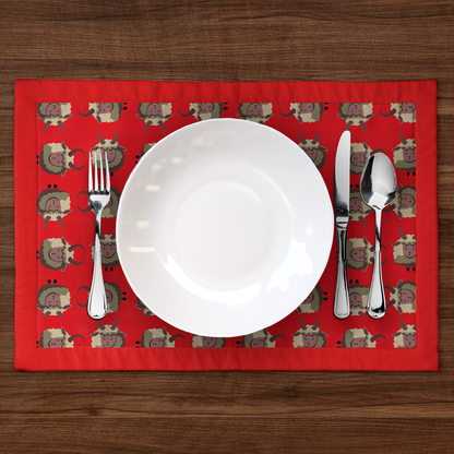 Krampus Placemat in Light Red