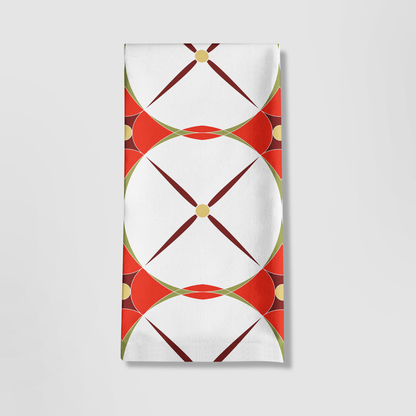 Holiday Abstract Tea Towel in Red