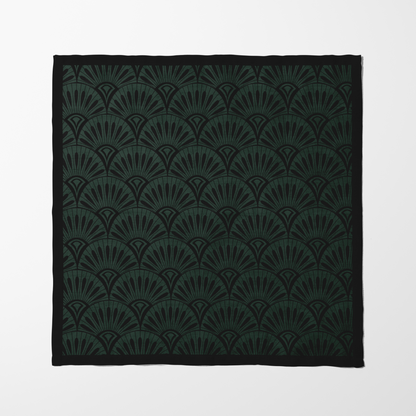 Emerald Art Deco Napkin in Organic Cotton Voile