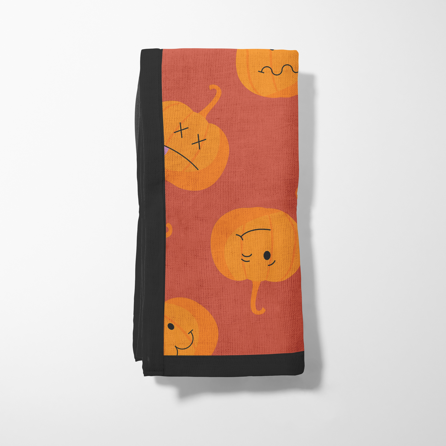 Jack O' Lanterns in Spice Napkin in Organic Cotton Voile