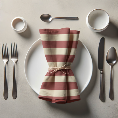 ONE Large Stripes Napkin - Racer in Organic Cotton Voile