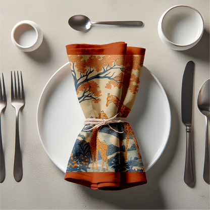 Amber Savanna Napkin in Rust