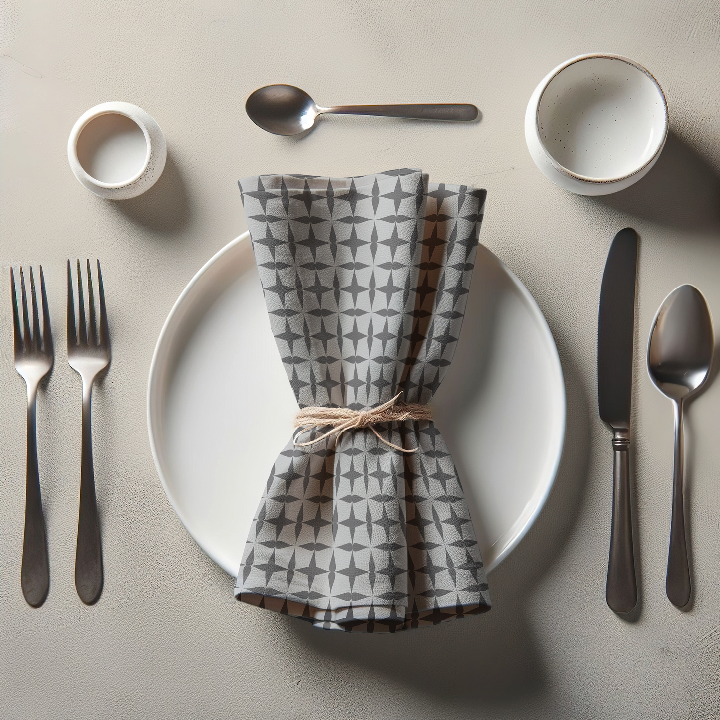 Sit for a Bit Napkin - Monochrome in Lightweight Linen