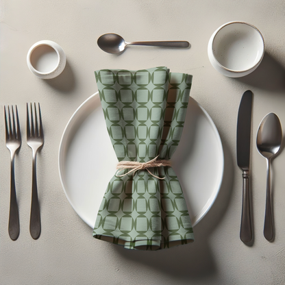 Come Share the table with me - Green in Organic Cotton Voile