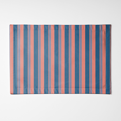 Tropical & Stripes Pink & Blue Placemats & Napkins | Set of 8