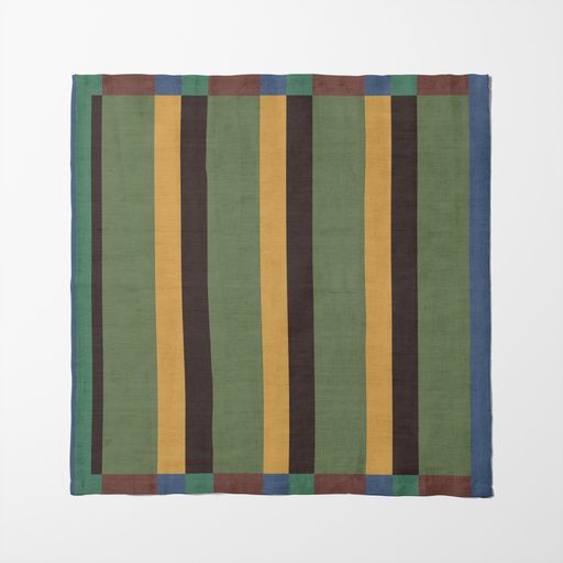 Candy Stripes Napkin in Green in Lightweight Linen