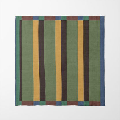 Candy Stripes Napkin in Green in Organic Cotton Voile