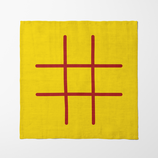 Tic Tac Toe Napkin in Yellow - Lightweight Linen