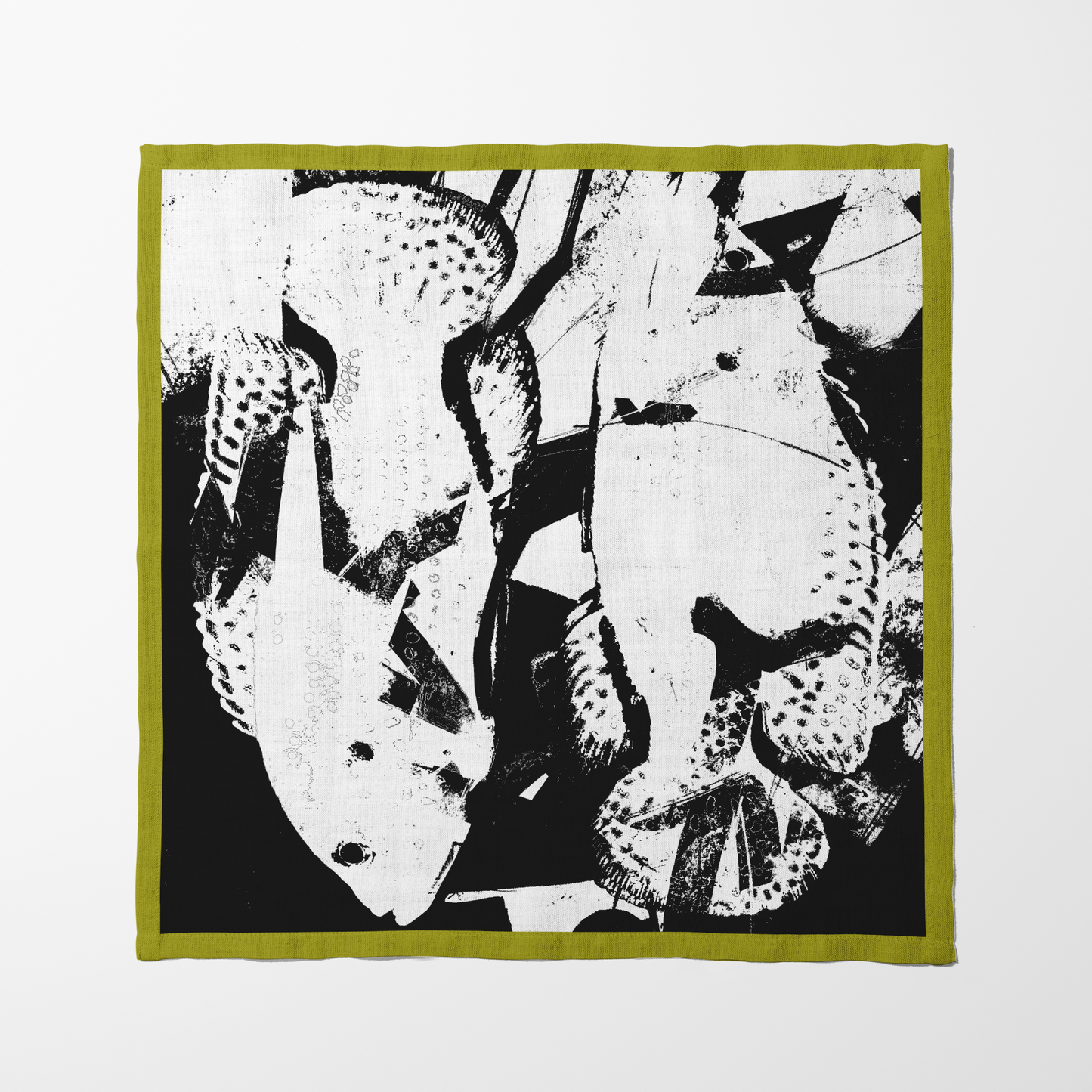 Graphic Fish Napkin in Lightweight Linen