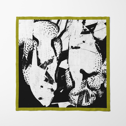 Graphic Fish Napkin in Lightweight Linen
