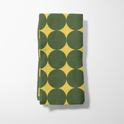 Spots and Dots Napkin - Yellow Green in Lightweight Linen