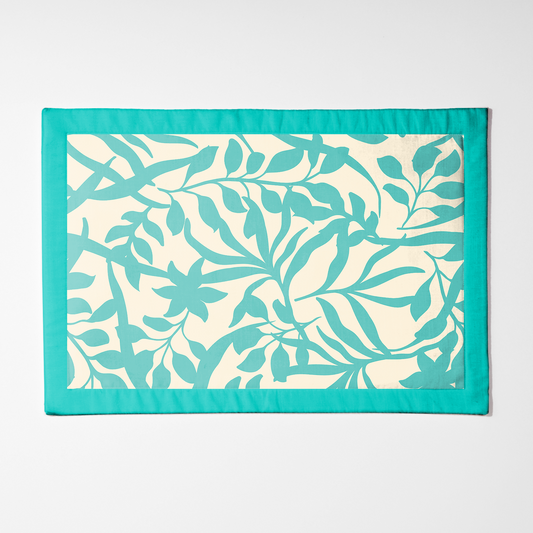 Figi Floral Placemat in Blue in Lightweight Linen