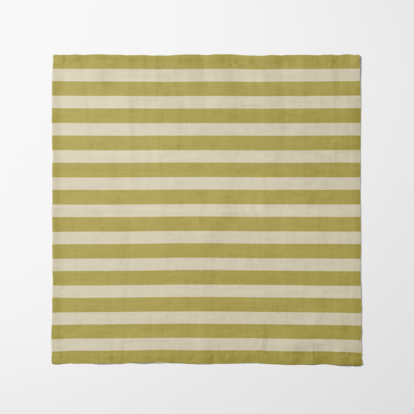 ONE Medium Stripes - Moss in Lightweight Linen