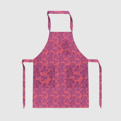 Tropical Cayena Full Chef Apron in Coral & Purple Organic Cotton Canvas Mid Weight