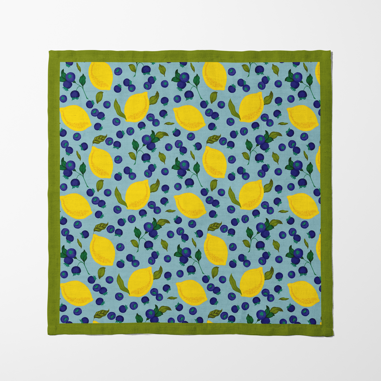 Spring Lemons Napkin in Aqua