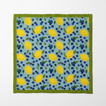 Spring Lemons Napkin in Aqua