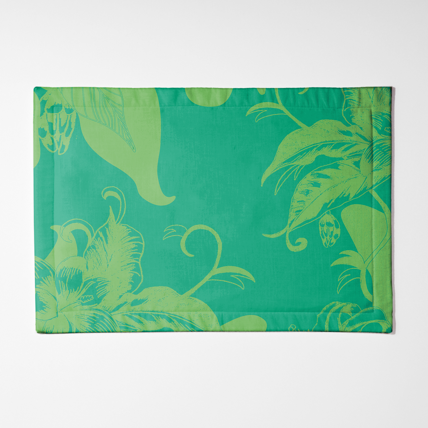 Tropical Paissage Placemat in Bright Green in Lightweight Linen