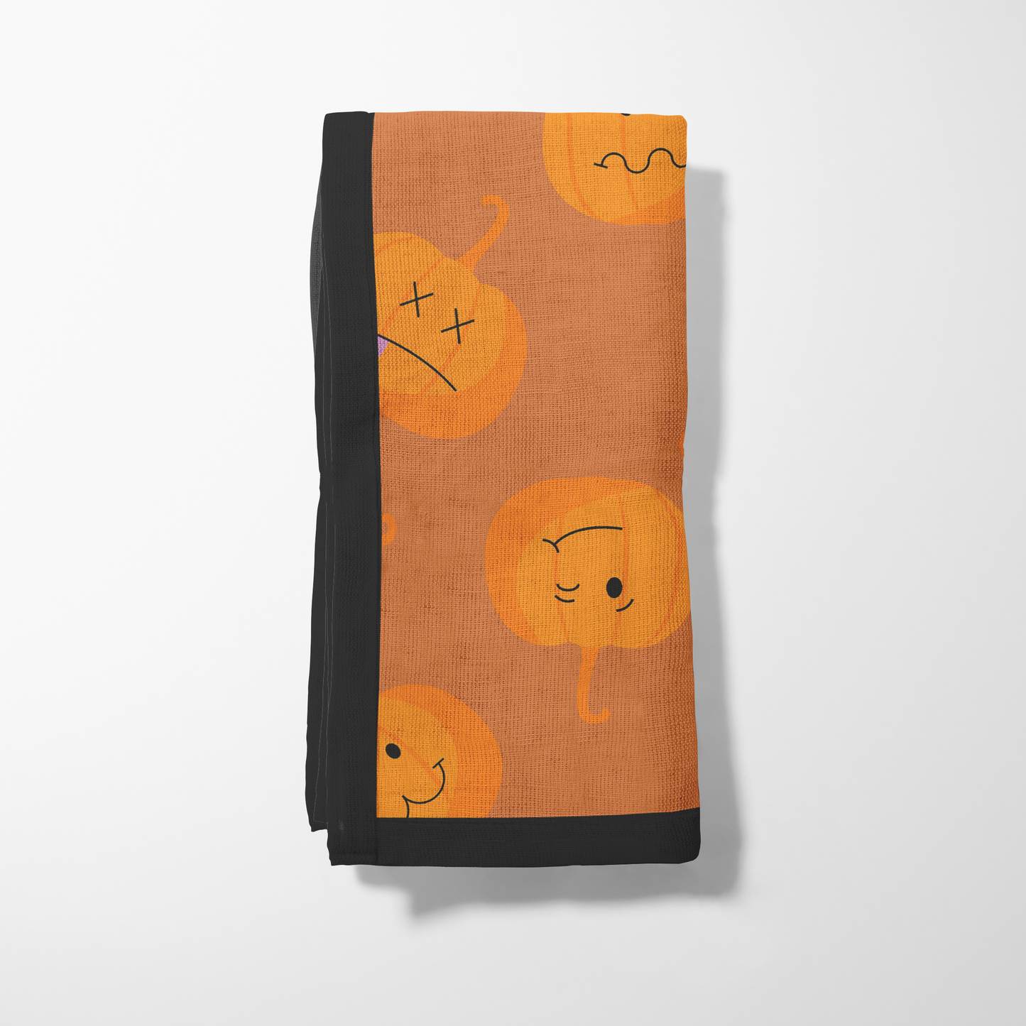 Jack O' Lanterns in Pumpkin Napkin in Lightweight Linen