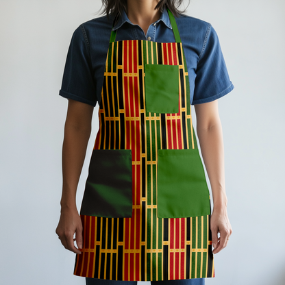 Kwanzaa Candles Full Chef Apron in Green