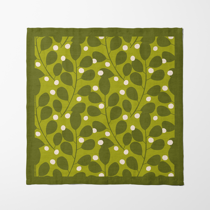 Branches + Dots Napkin — Lightweight Linen Green