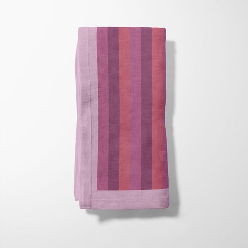 Tropical Stripes Napkin in Pink in Organic Cotton Voile