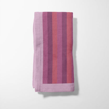 Tropical Stripes Napkin in Pink in Lightweight Linen