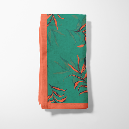 Sea Coconut Palms Napkin in Organic Cotton Voile