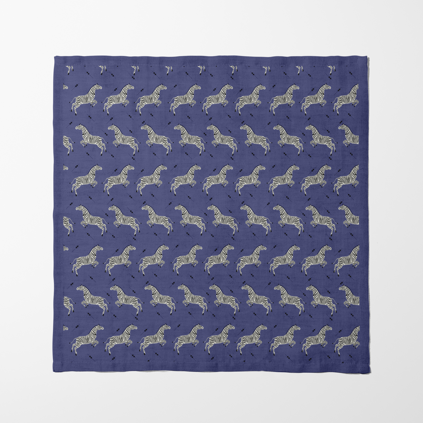 Leaping Zebras Napkin in Midnight