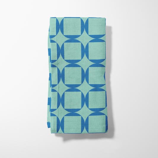 Come Share the Table with Me Napkin - Aqua in Organic Cotton Voile