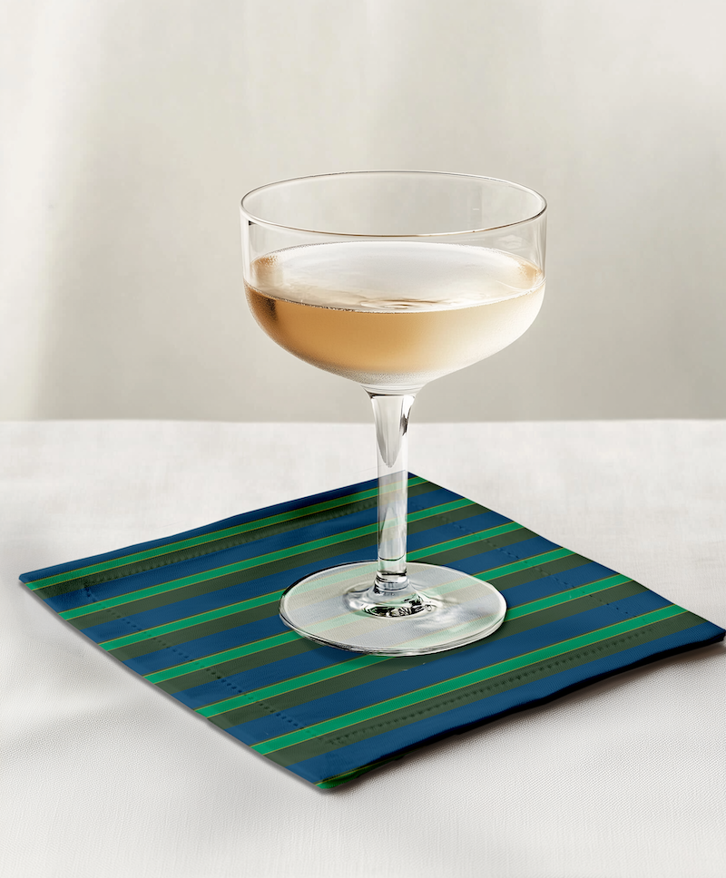 Candy Stripes Cocktail Napkin in Green