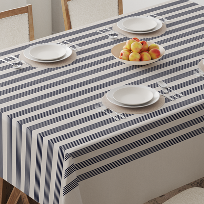 Retro Stripe Tablecloth - Mid Cotton Twill