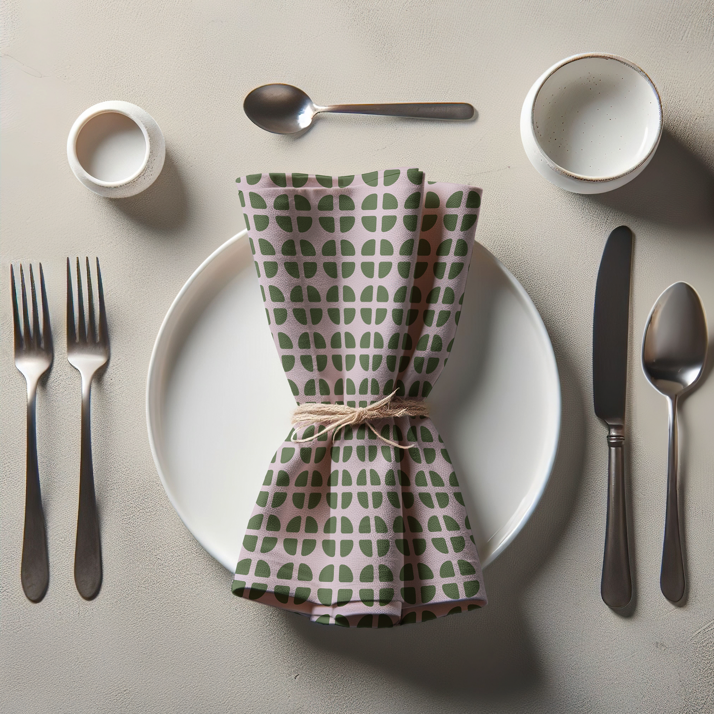 Fresh Fruit Napkin - Green in Organic Cotton Voile