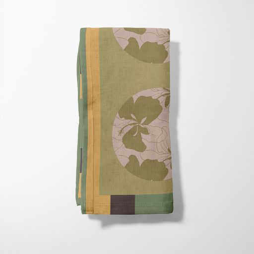 Cayena Dots Napkin in Green in Organic Cotton Voile