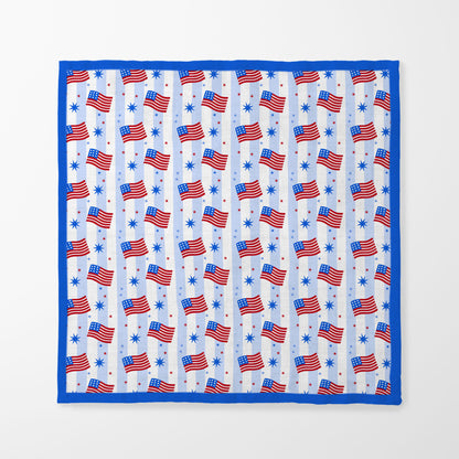 Red White Blue Napkin in Organic Cotton Voile
