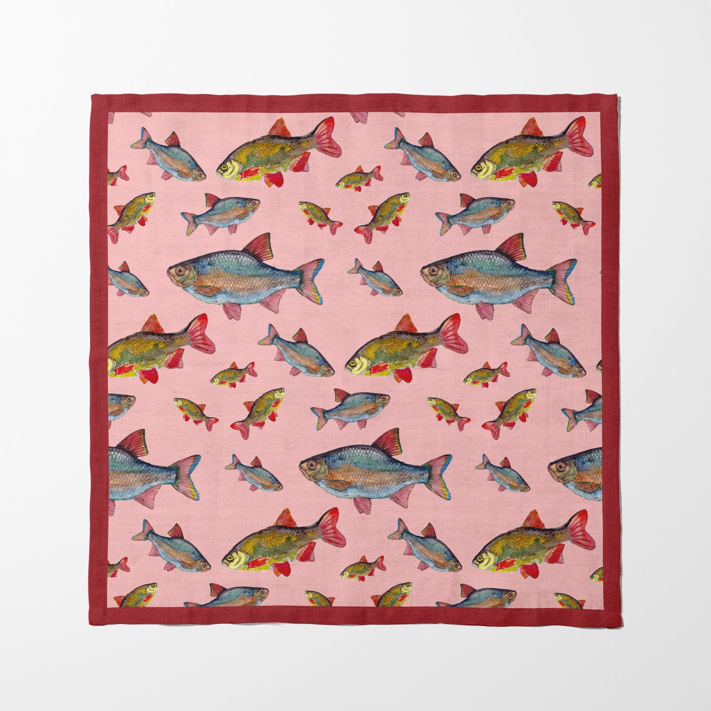 Rainbow Fish Napkin in Pink