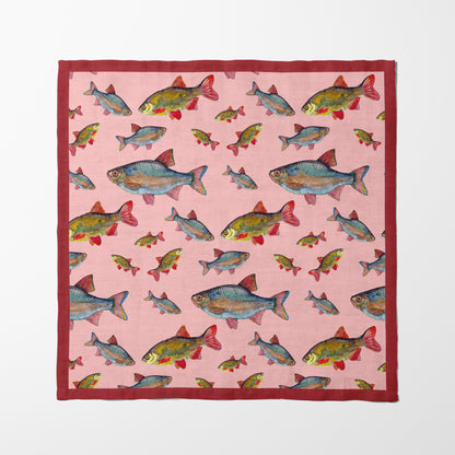 Rainbow Fish Napkin in Pink
