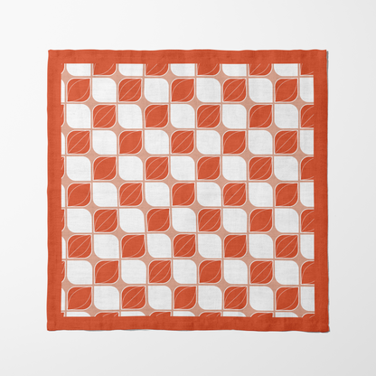 Retro Bloom Napkin in Orange