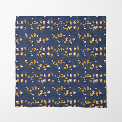 Lemon Flower Napkin in Blue